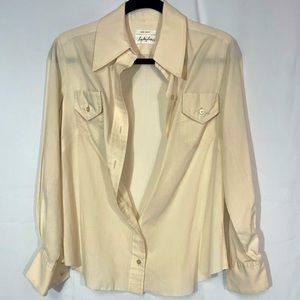 Lady Manhattan Beige Blouse Size 16